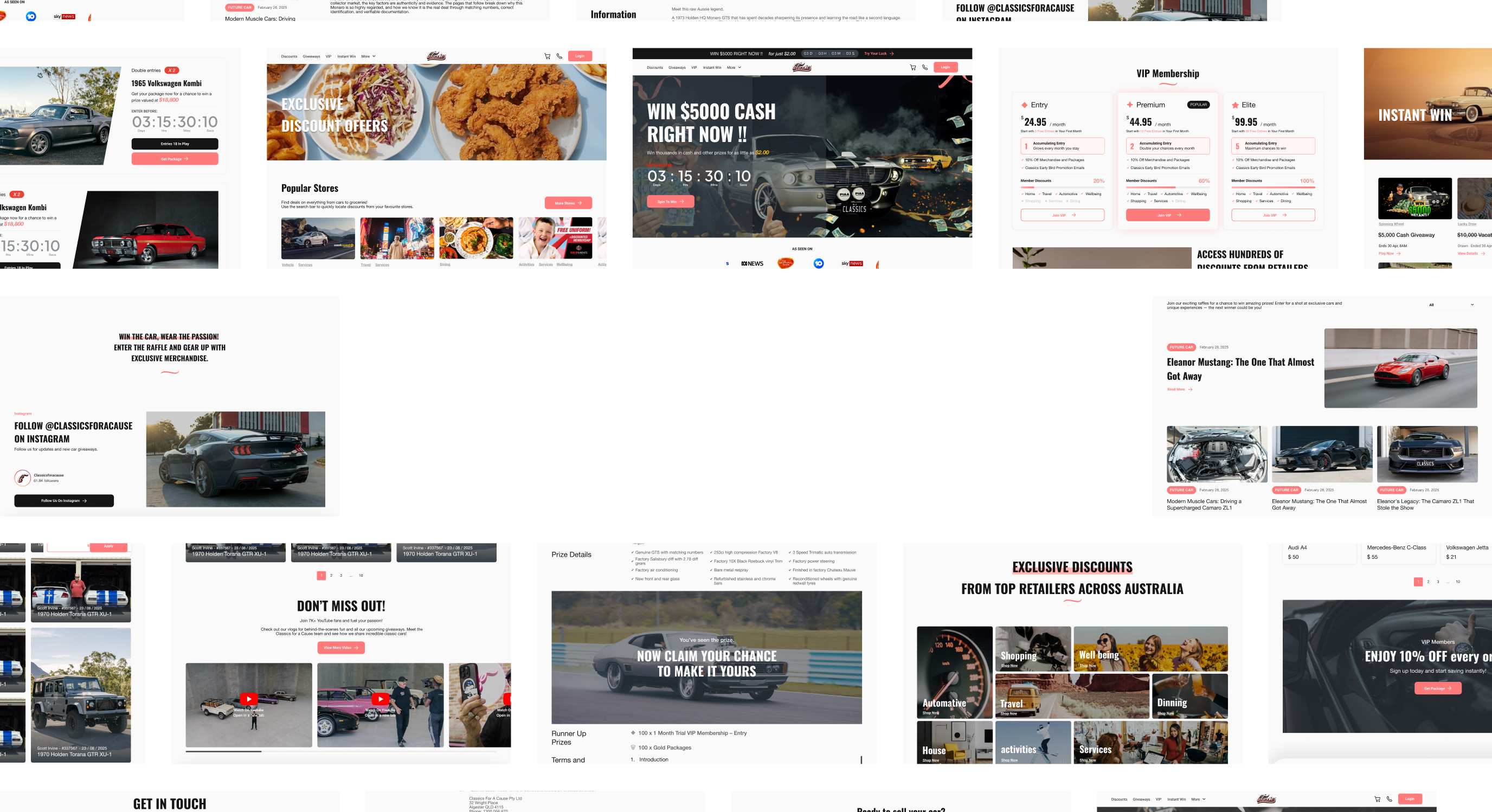 Design exploration across key product screens
